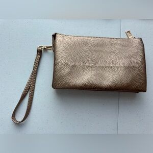 Metallic Gold Wristlet Clutch - Sleek Women's Bag